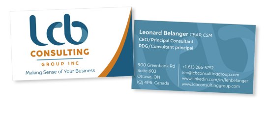 Business card design for consultant based on branding created at Sumack Loft.